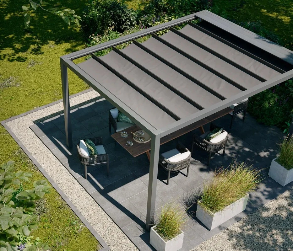 Platinum Optiva Prosail Aluminium Pergola Met Waterproof Schaduwdoek Antraciet 319 x 419 cm - Afbeelding 5